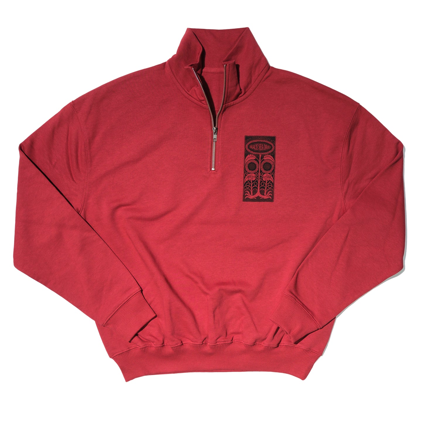 Pullover Half-Zipper Rot Sunflower