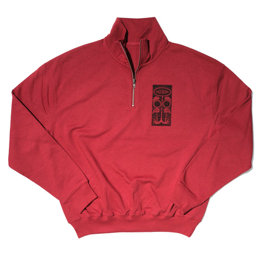 Pullover Half-Zipper Rot Sunflower